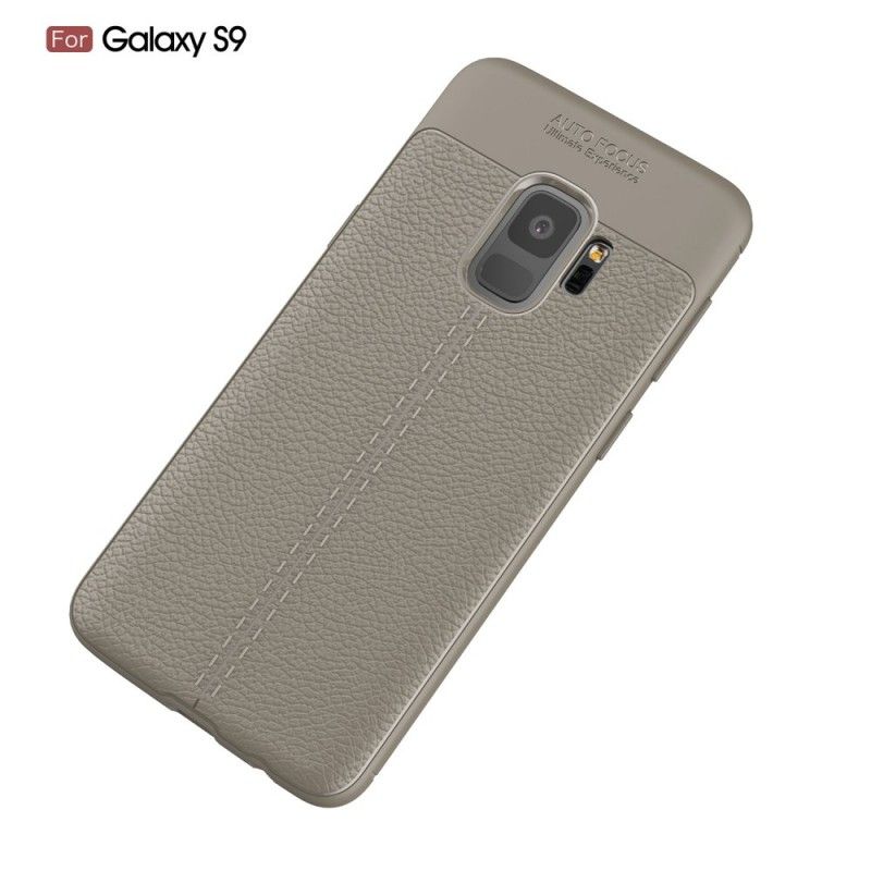 Coque Samsung Galaxy S9 Effet Cuir Litchi Double Line