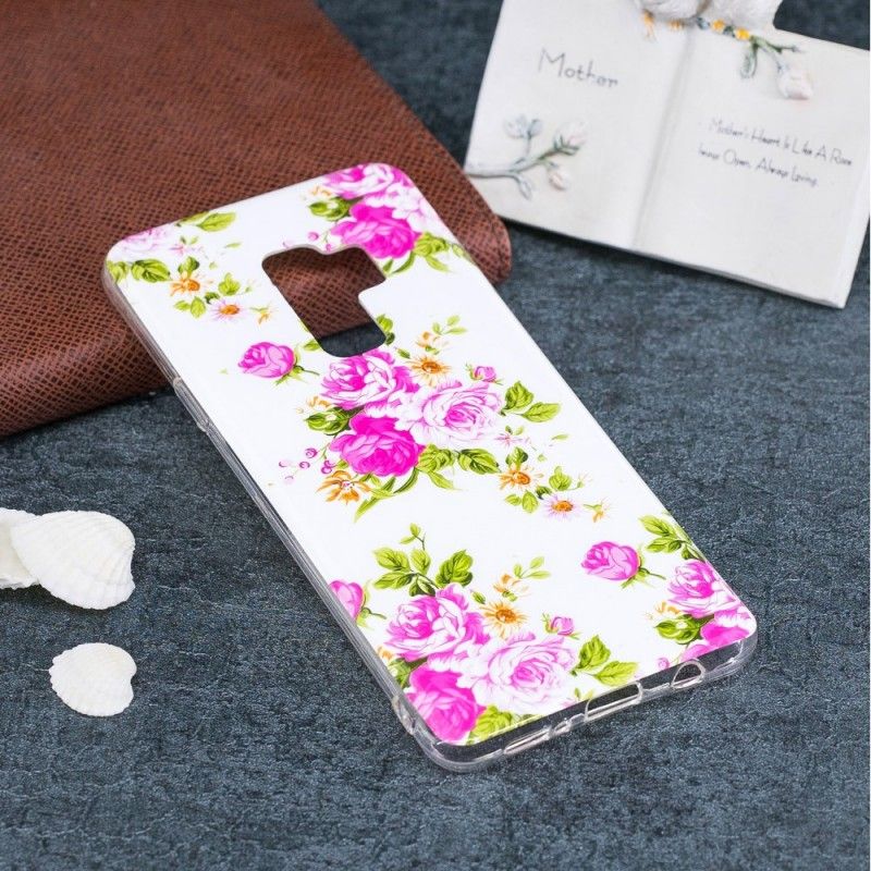 Coque Samsung Galaxy S9 Fleurs Liberty Fluorescente