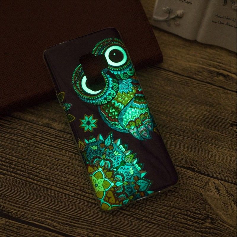 Coque Samsung Galaxy S9 Hibou Mandala Fluorescente