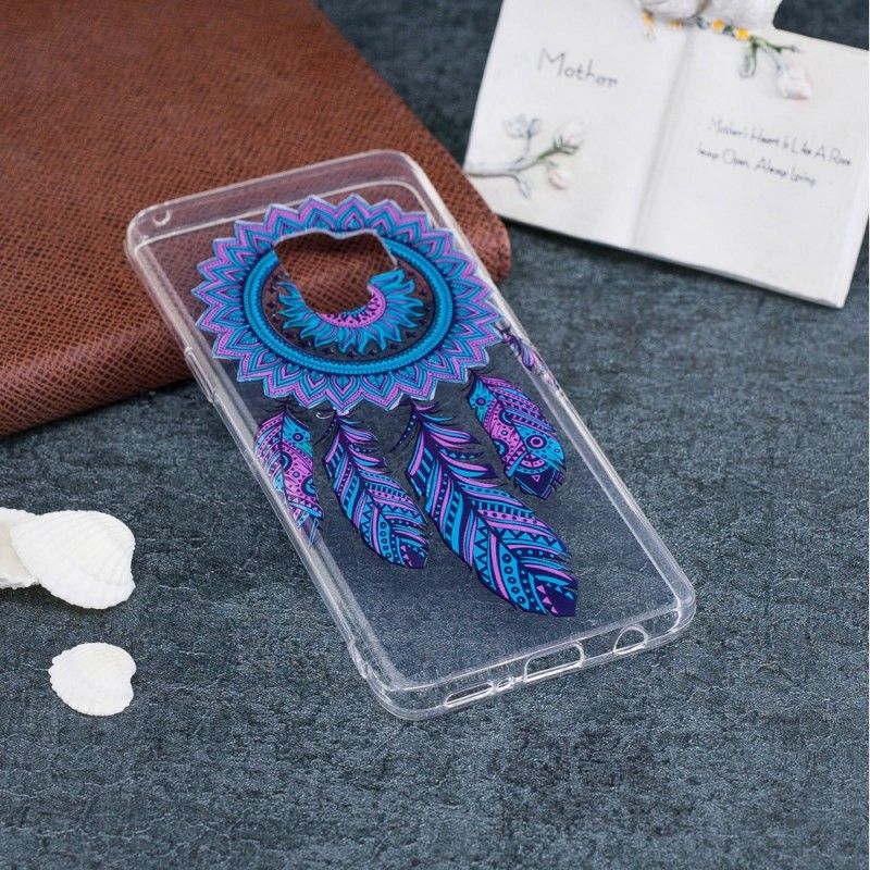 Coque Samsung Galaxy S9 Transparente Attrape Rêves Plumes Bleues