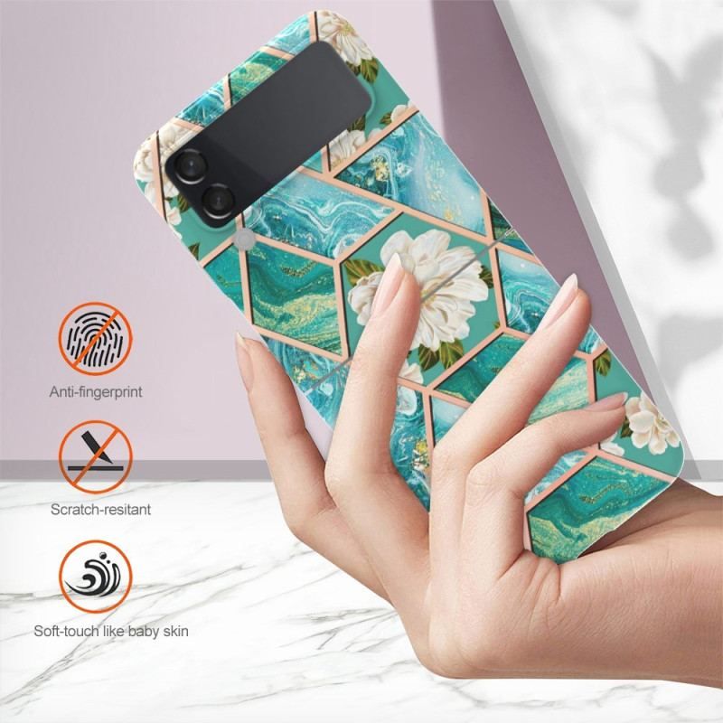 Coque Samsung Galaxy Z Flip 4 Marbre Floral