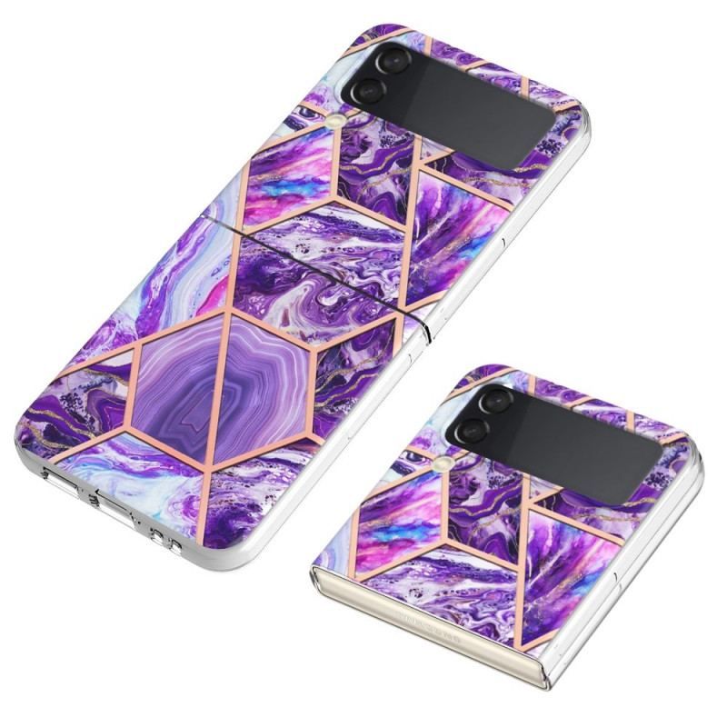 Coque Samsung Galaxy Z Flip 4 Marbre Géométrique