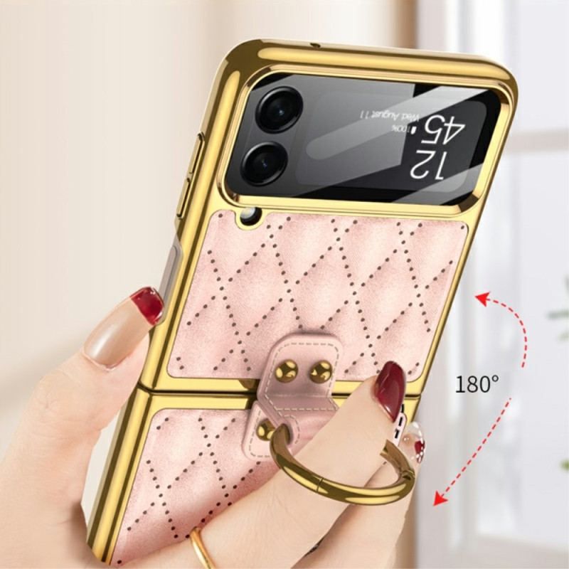 Coque Samsung Galaxy Z Flip 4 Matelassée avec Anneau GKK