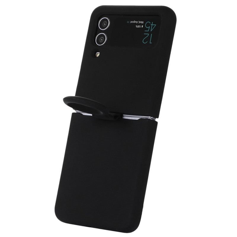 Coque Samsung Galaxy Z Flip 4 Silicone Liquide avec Anneau