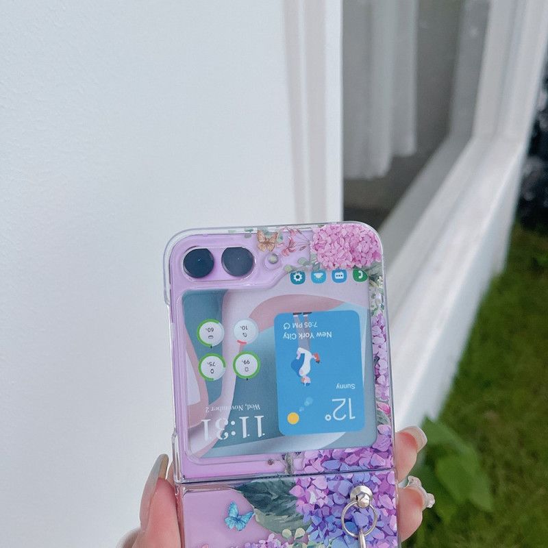 Coque Samsung Galaxy Z Flip 5 Transparente Fleurs