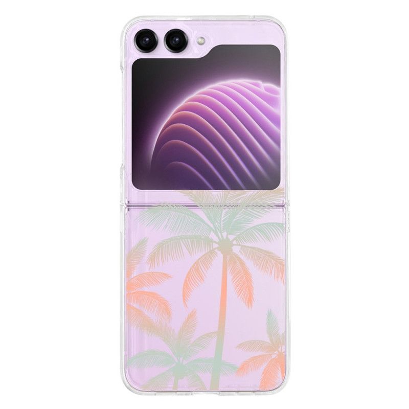 Coque Samsung Galaxy Z Flip 5 Transparente Palmiers