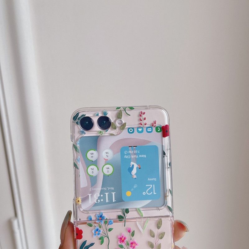 Coque Samsung Galaxy Z Flip 5 Transparente Petites Fleurs