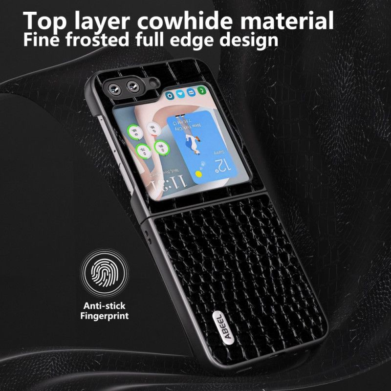 Coque Samsung Galaxy Z Flip 5 Vrai Cuir Texturé ABEEL