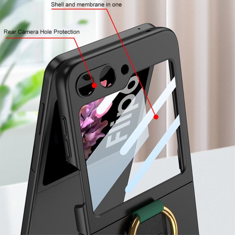 Coque Samsung Galaxy Z Flip 6 Anneau-Suppport et Sangle GKK