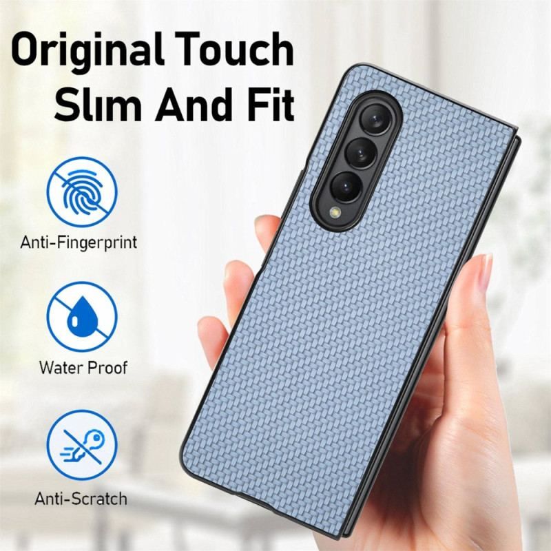 Coque Samsung Galaxy Z Fold 4 Fibre de Carbone Effet Tissé