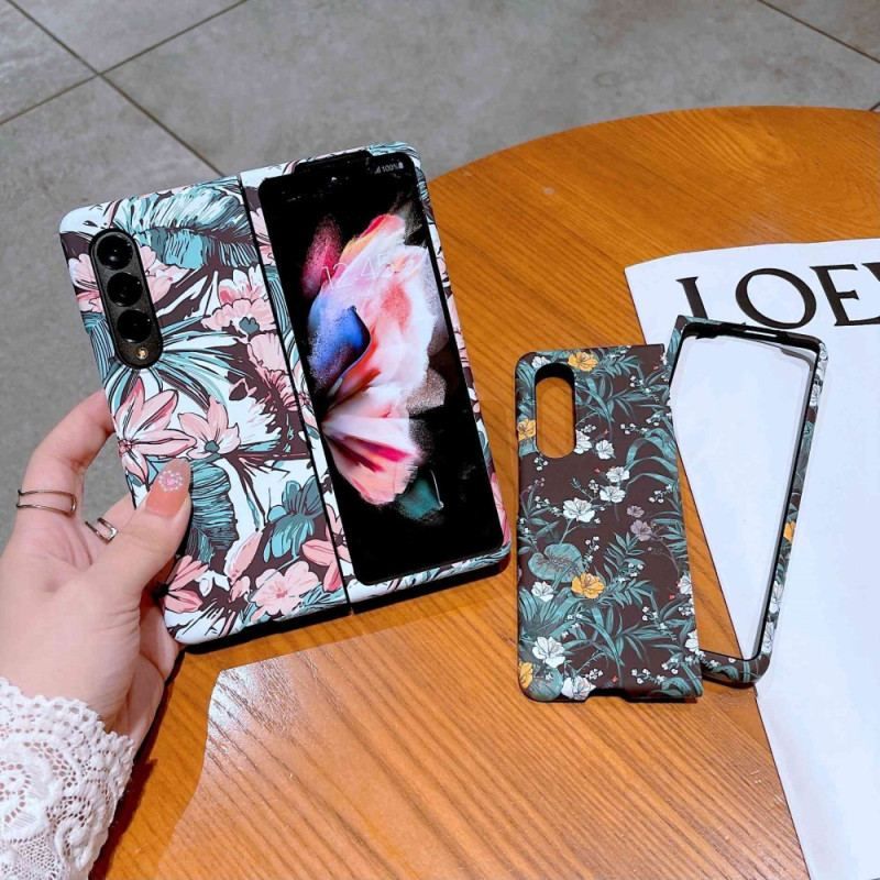 Coque Samsung Galaxy Z Fold 4 Fleurs Papier Peint