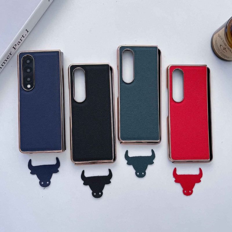 Coque Samsung Galaxy Z Fold 4 Simili Cuir de Veau