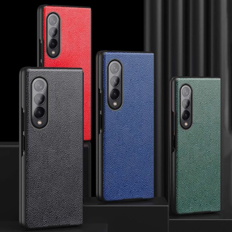 Coque Samsung Galaxy Z Fold 4 Simili Cuir Enduit Litchi