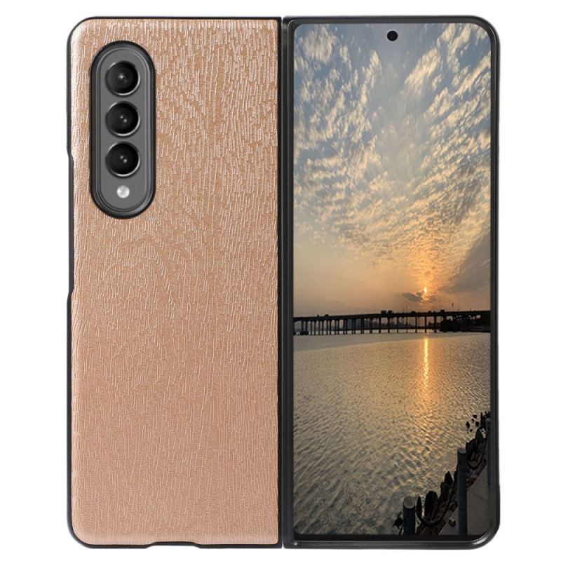 Coque Samsung Galaxy Z Fold 4 Simili Cuir Texture Bois