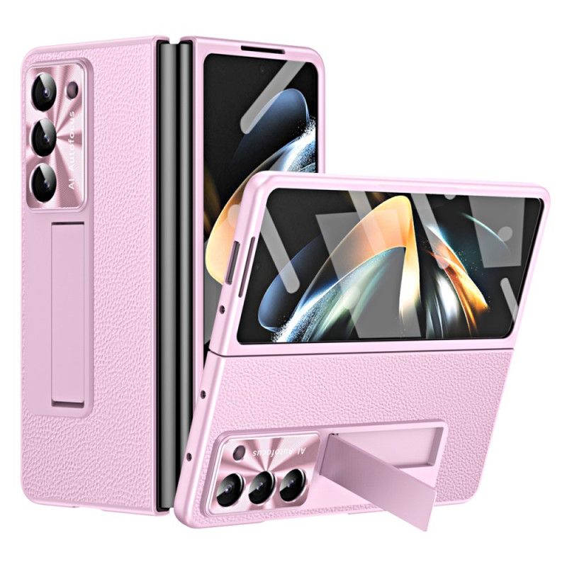 Coque Samsung Galaxy Z Fold 5 Cuir Litchi Support