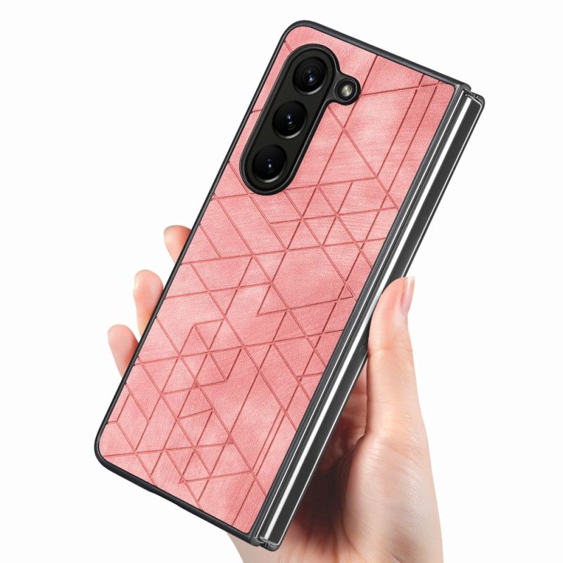 Coque Samsung Galaxy Z Fold 5 Simili Cuir Motifs Géométriques