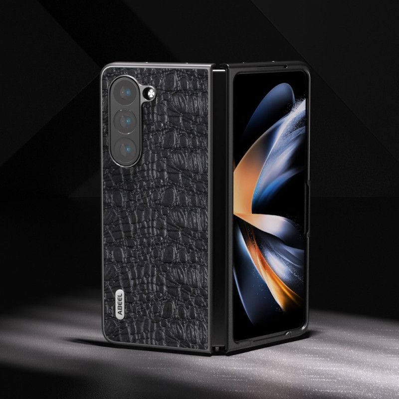 Coque Samsung Galaxy Z Fold 5 Style Peau de Crocodile ABEEL