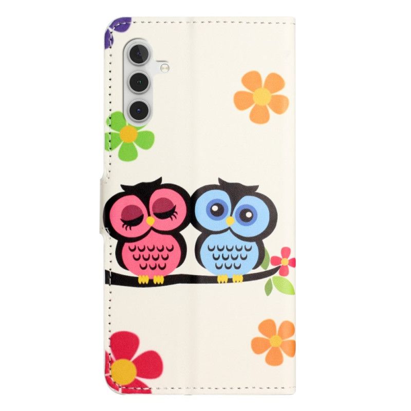 Etui pour Samsung Galaxy A15 5G Couple de Hiboux