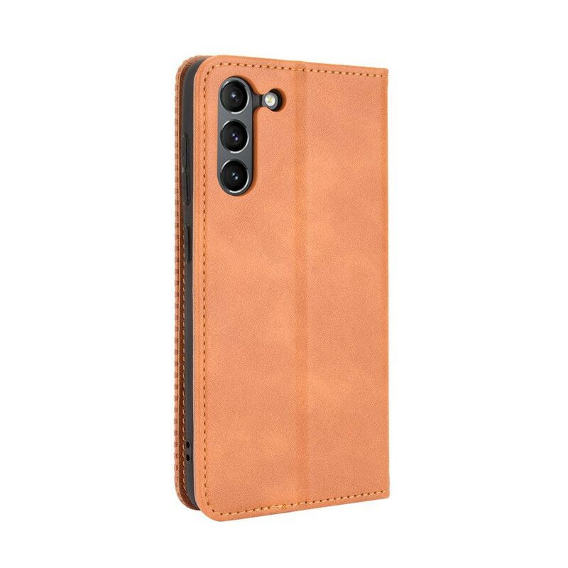 Flip Cover Pour Samsung Galaxy S21 FE Effet Cuir Vintage Stylisé