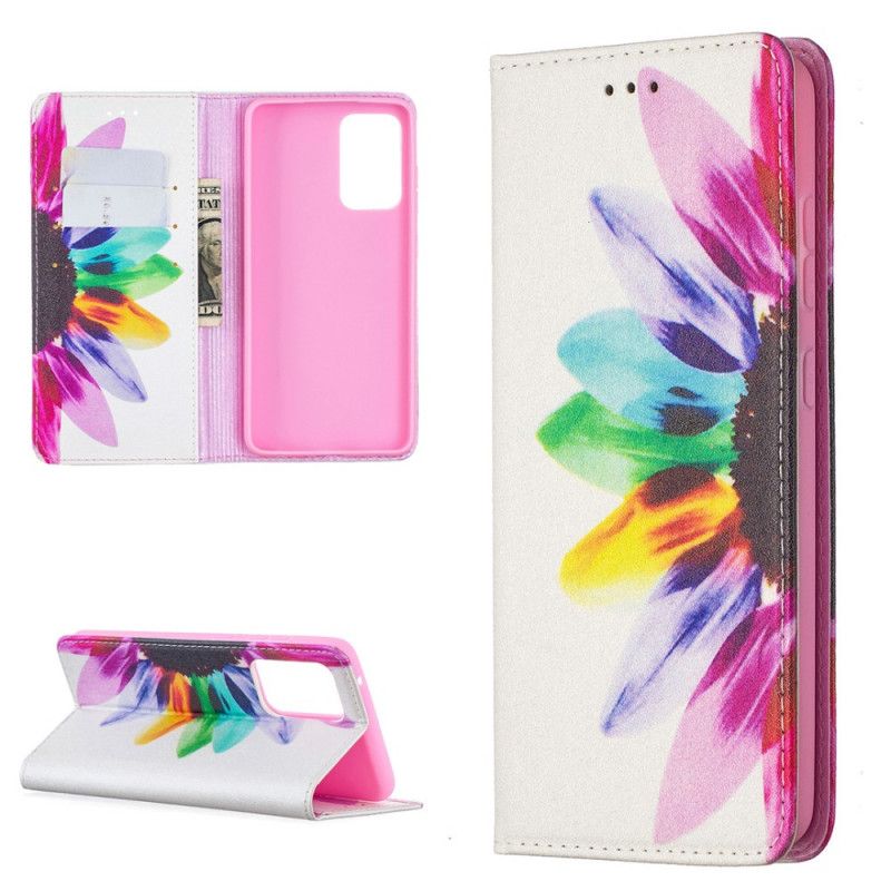 Flip Cover Samsung Galaxy 52 4g / A52 5g Fleur Aquarelle