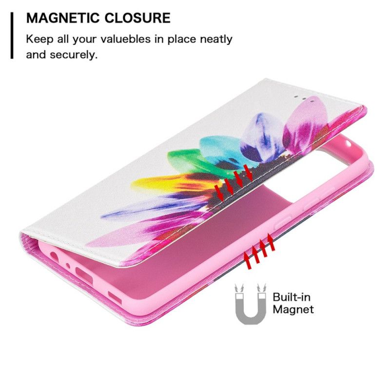 Flip Cover Samsung Galaxy 52 4g / A52 5g Fleur Aquarelle