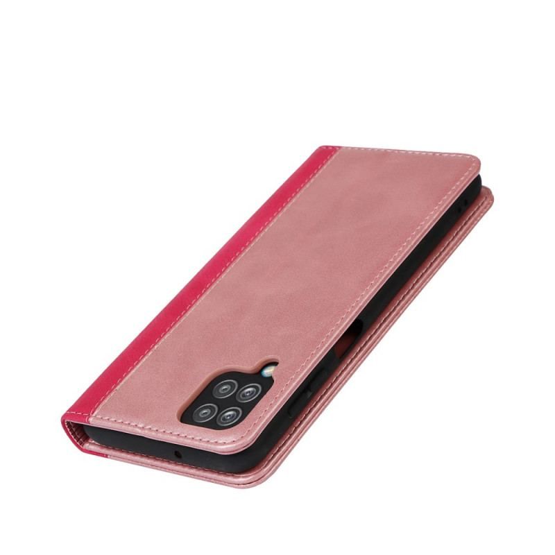 Flip Cover Samsung Galaxy A12 / M12 Bicolore Style Cuir