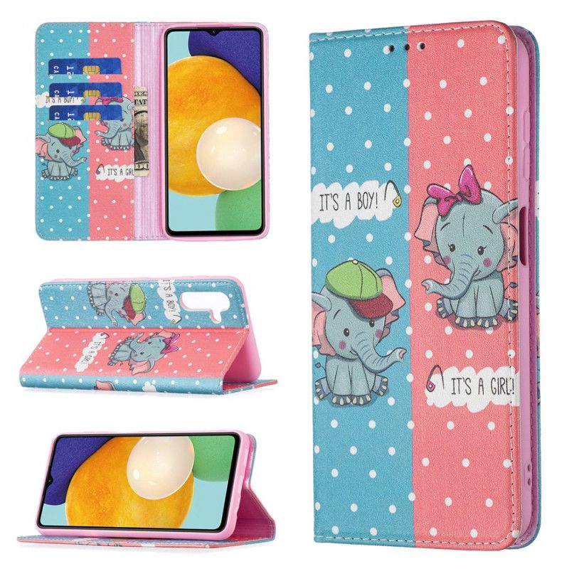 Flip Cover Samsung Galaxy A13 5G Bébés Éléphants