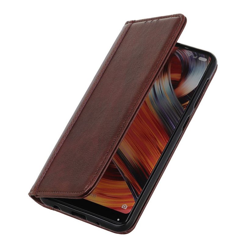 Flip Cover Samsung Galaxy A41 Cuir Litchi Fendu Classique