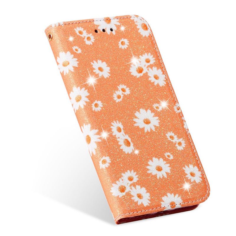 Flip Cover Samsung Galaxy A51 Simili Cuir Marguerites