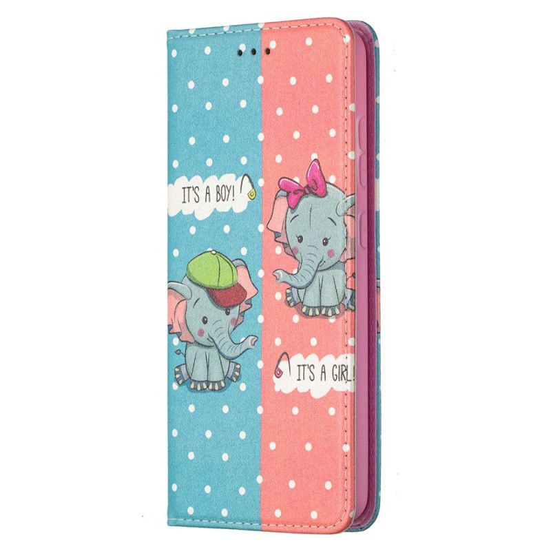 Flip Cover Samsung Galaxy A52 4g / A52 5g Bébés Éléphants