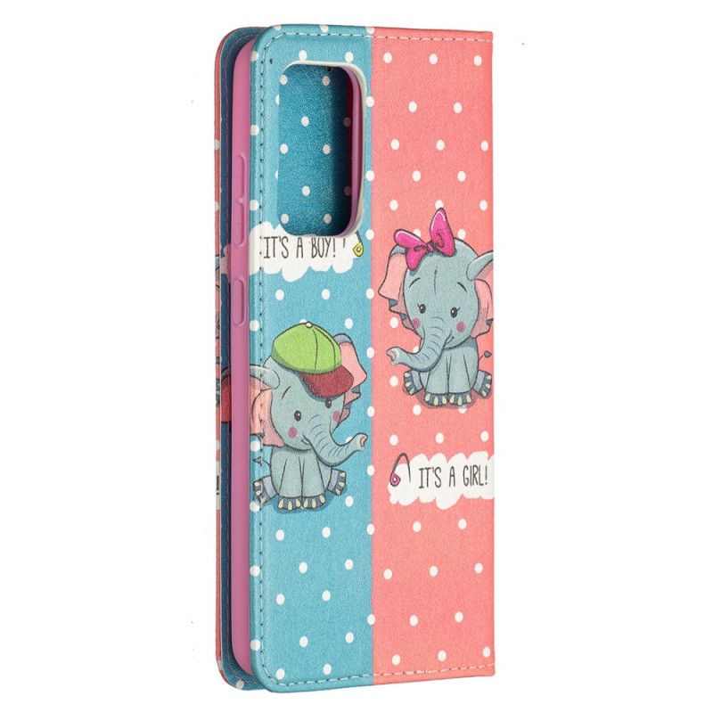 Flip Cover Samsung Galaxy A52 4g / A52 5g Bébés Éléphants