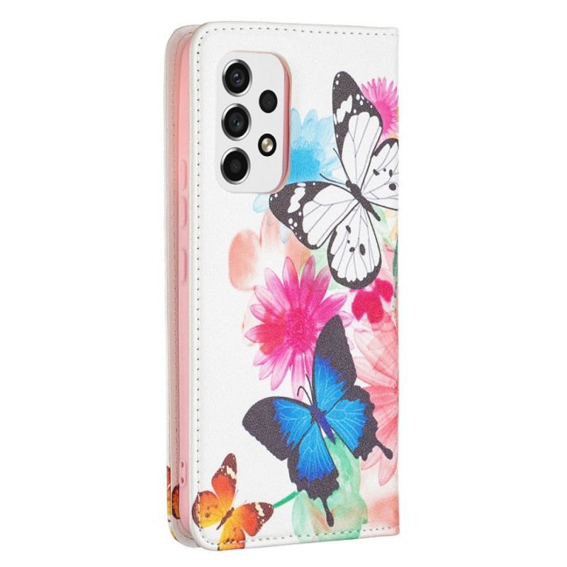 Flip Cover Samsung Galaxy A53 5G Papillons Colorés