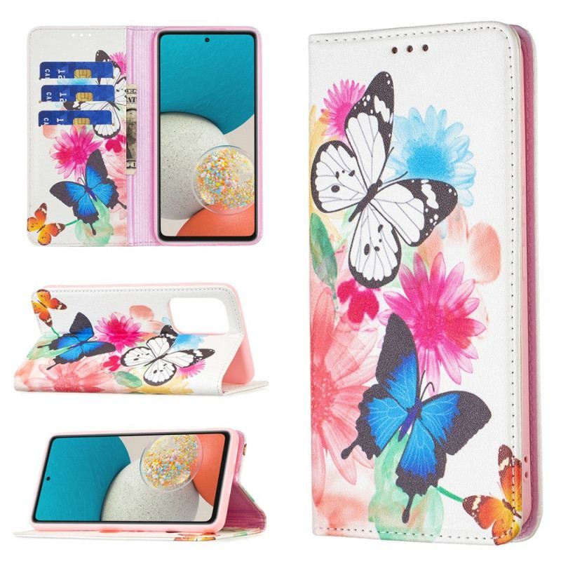 Flip Cover Samsung Galaxy A53 5G Papillons Colorés