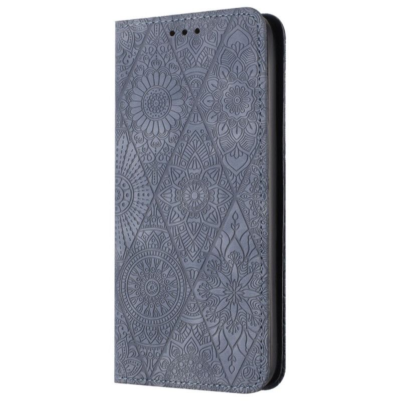 Flip Cover Samsung Galaxy A55 5G Patchwork à Lanière