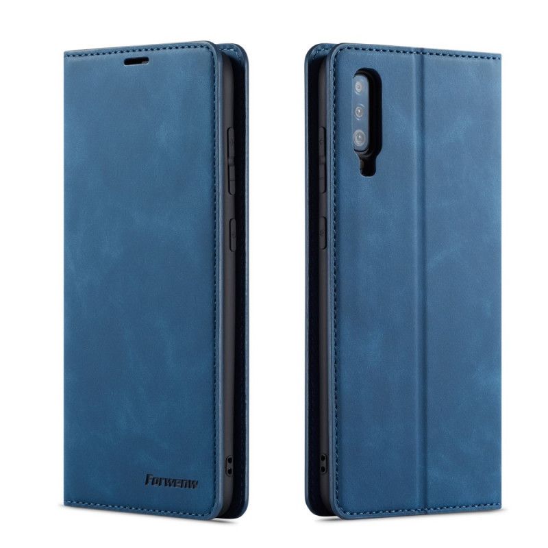 Flip Cover Samsung Galaxy A70 Effet Cuir Forwenw