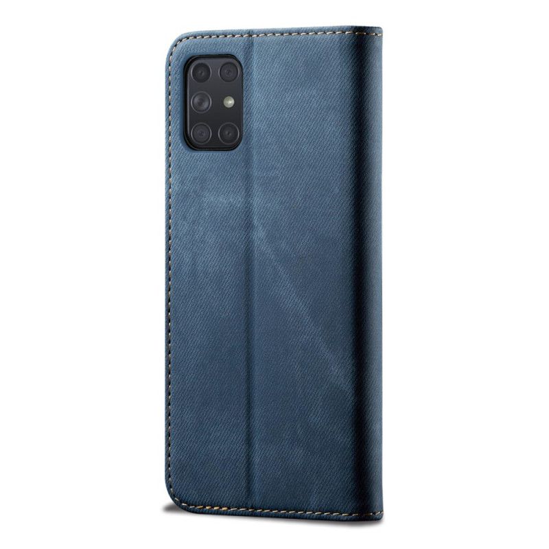 Flip Cover Samsung Galaxy A72 4g / A72 5g Tissu Jeans