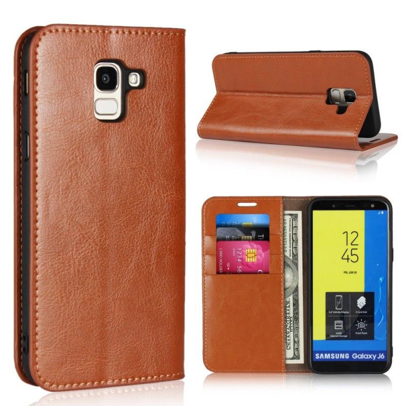 Flip Cover Samsung Galaxy J6 Simili Cuir Ancien