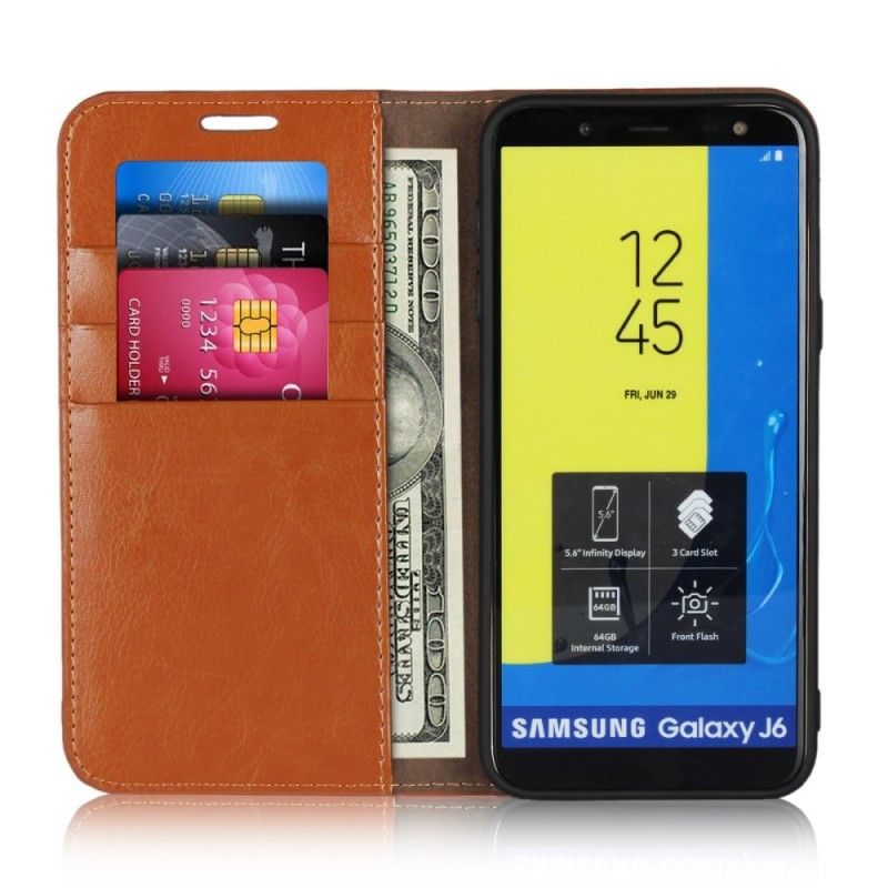 Flip Cover Samsung Galaxy J6 Simili Cuir Ancien