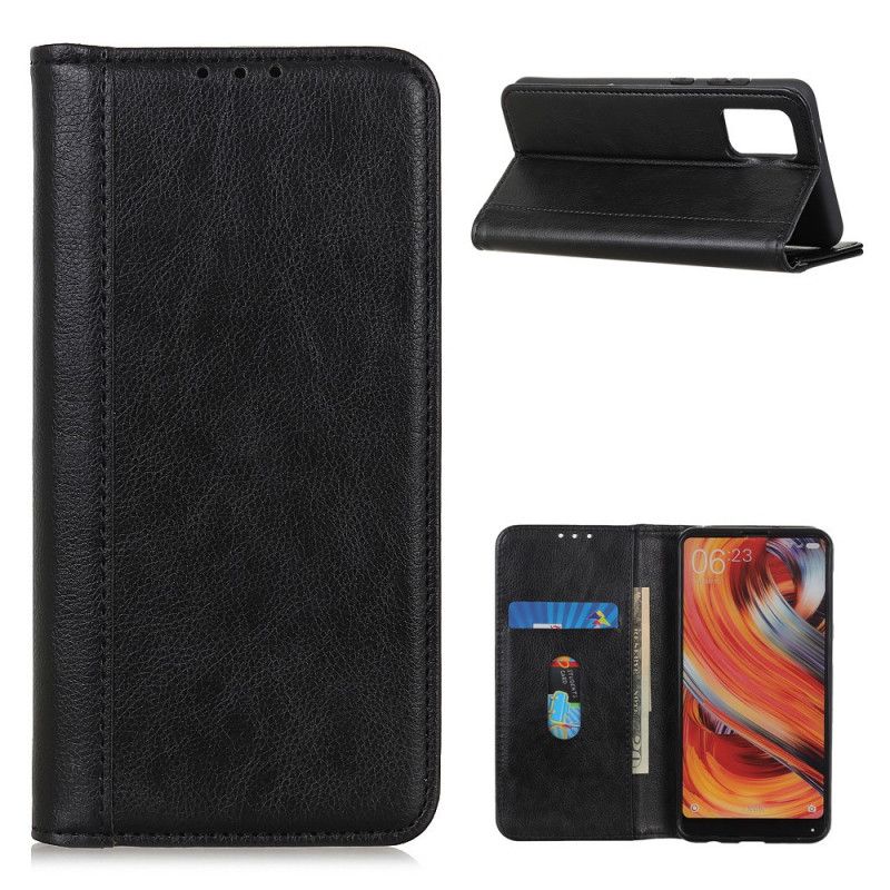 Flip Cover Samsung Galaxy M51 Cuir Litchi Fendu Élégance