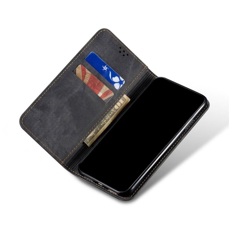 Flip Cover Samsung Galaxy M52 5G Tissu Jeans