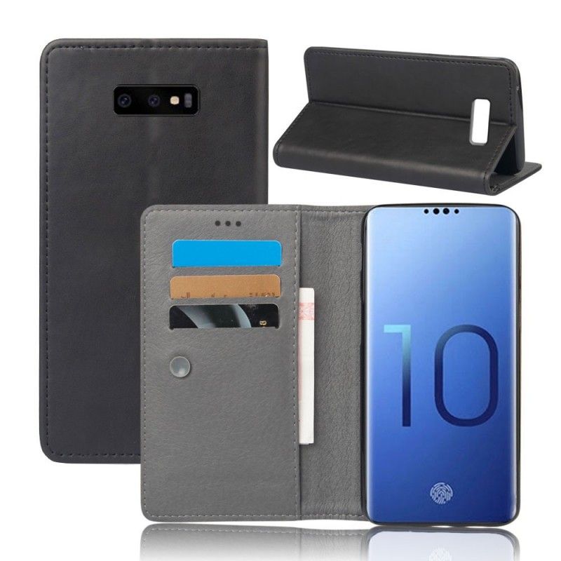 Flip Cover Samsung Galaxy S10e Effet Cuir Chic