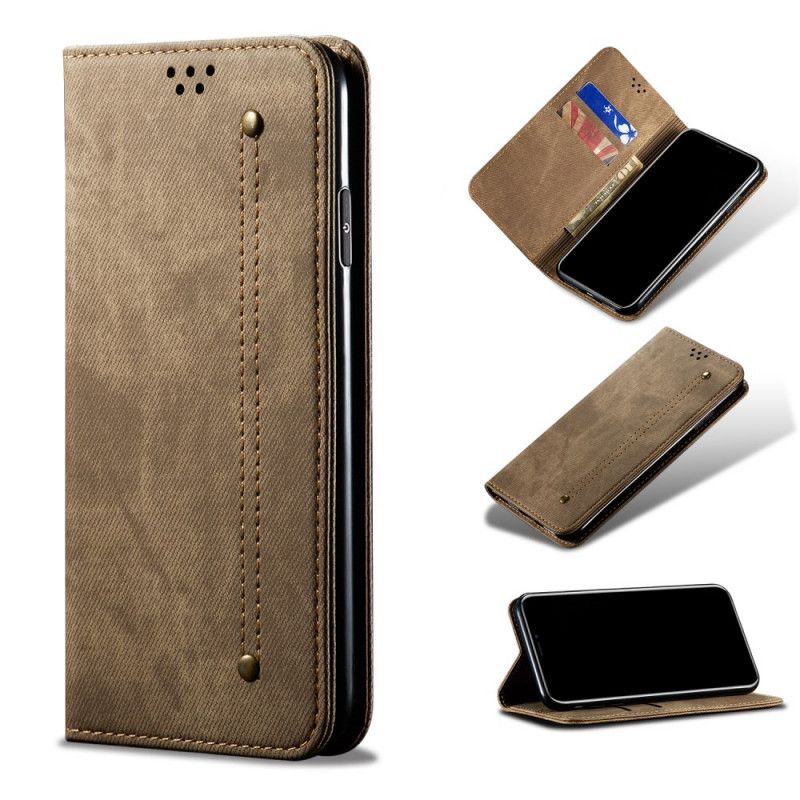 Flip Cover Samsung Galaxy S20 Tissu Jeans