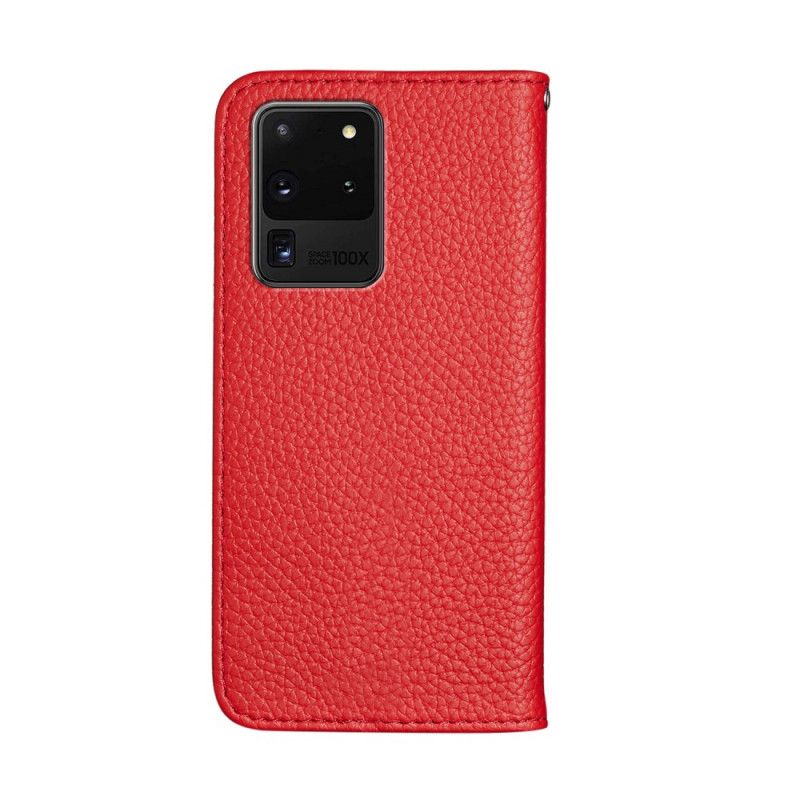 Flip Cover Samsung Galaxy S20 Ultra Simili Cuir Litchi Ultra Chic