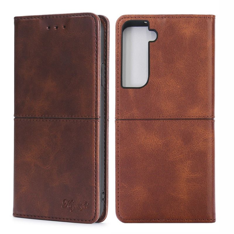 Flip Cover Samsung Galaxy S21 5g Style Cuir Couture