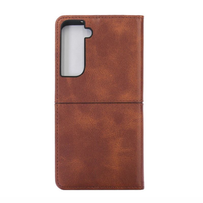 Flip Cover Samsung Galaxy S21 5g Style Cuir Couture