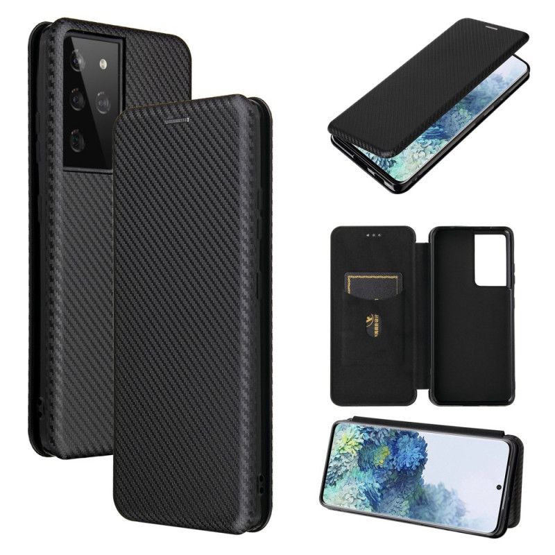 Flip Cover Samsung Galaxy S21 Ultra 5g Fibre Carbone