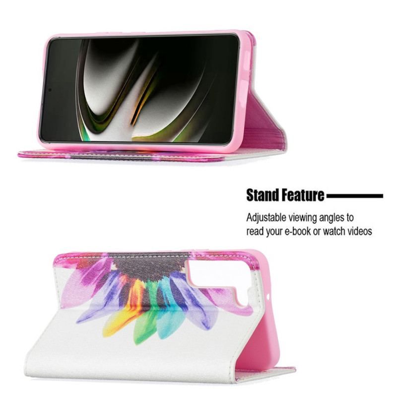 Flip Cover Samsung Galaxy S22 5G Fleur Aquarelle