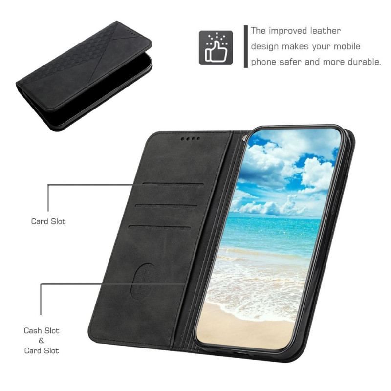 Flip Cover Samsung Galaxy S22 Plus 5G Style Cuir Texture Diamant