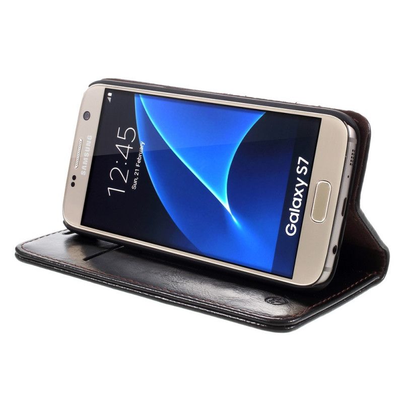 Flip Cover Samsung Galaxy S7 Caseme Oil Wax