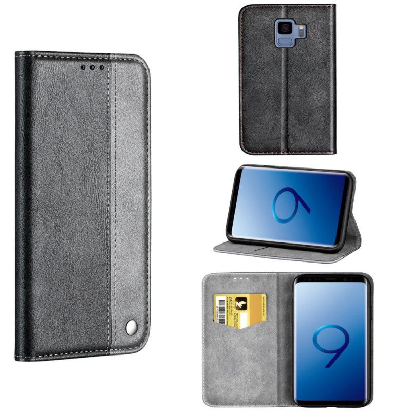 Flip Cover Samsung Galaxy S9 Bicolore Effet Cuir